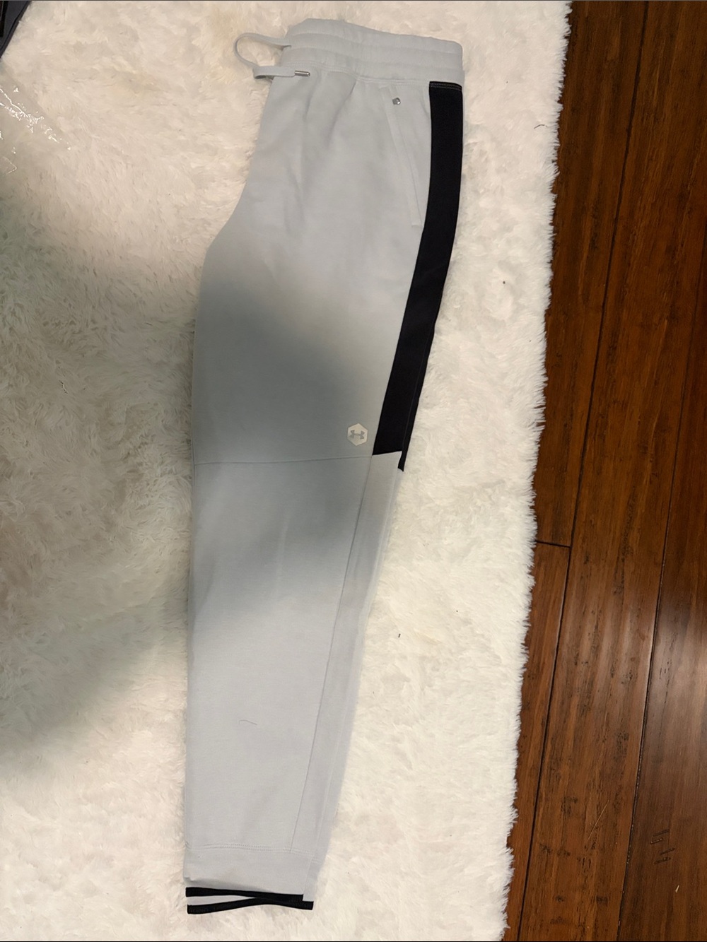 Under Armour Light Gray Jogger Sweatpants with Black Side Panel